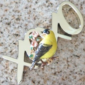 JOAN RIVERS Flights of Fantasy Yellow Songbird Pin
